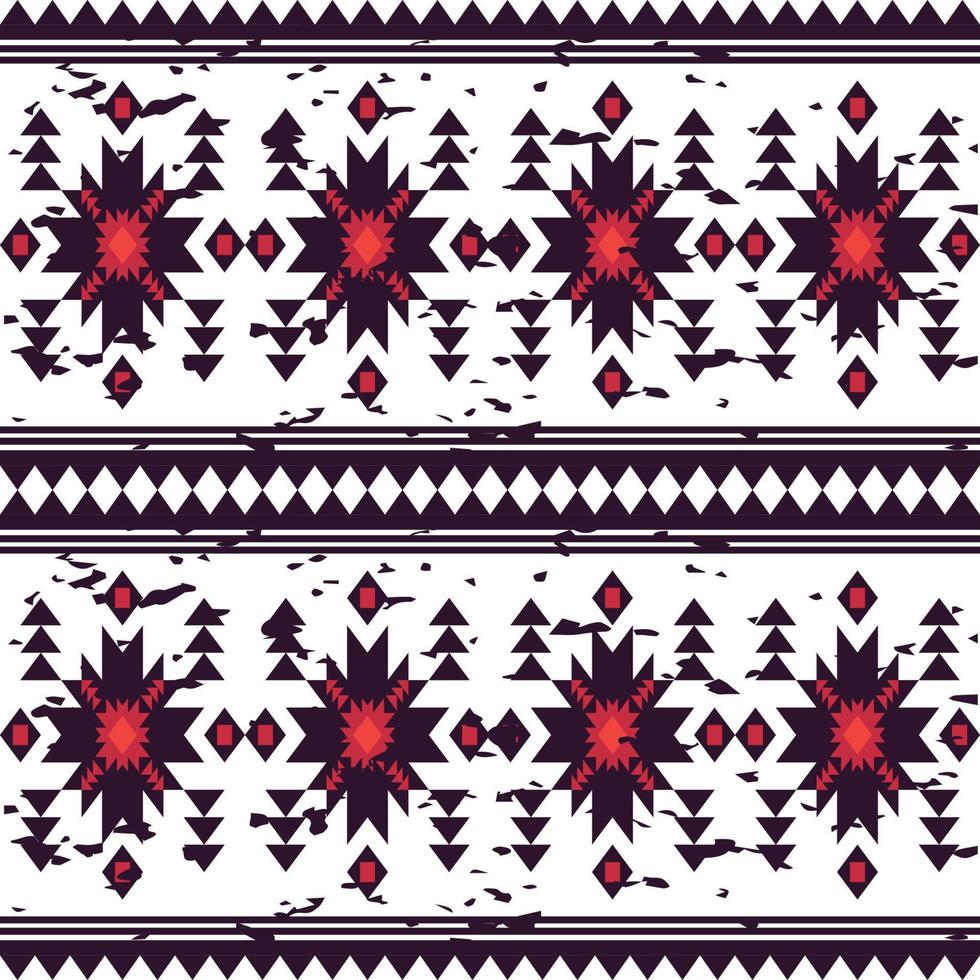 Flat seamless ethnic pattern, Vector geometric damage design for decoration background, cover book, textile and fashion clothes.