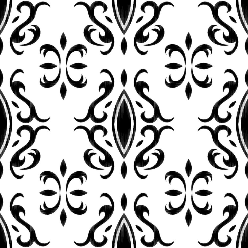 patrón étnico sin costuras en blanco y negro, diseño de dibujo vectorial para ropa de moda, papel pintado, papel de regalo, fondo de decoración. vector