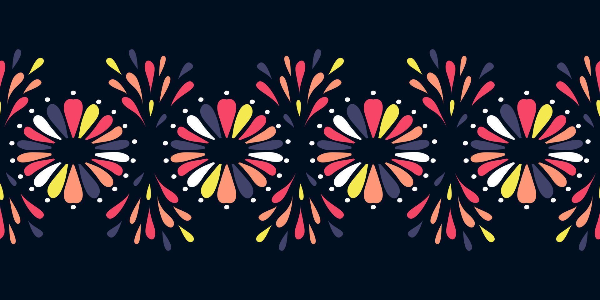 Seamless horizontal round curve festival colorful, Vector hand drawn drop splash design for fashion clothes, wallpaper, decoration background.