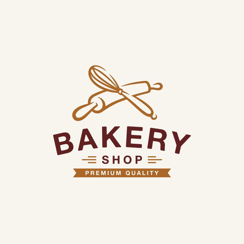 Bakery shop logo design template. vector