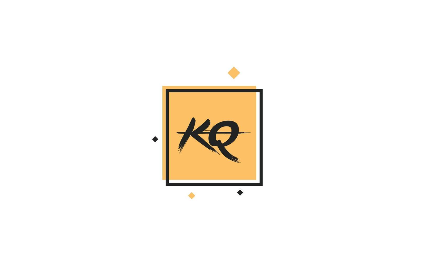 Alphabet letters Initials Monogram logo KQ, QK, K and Q vector