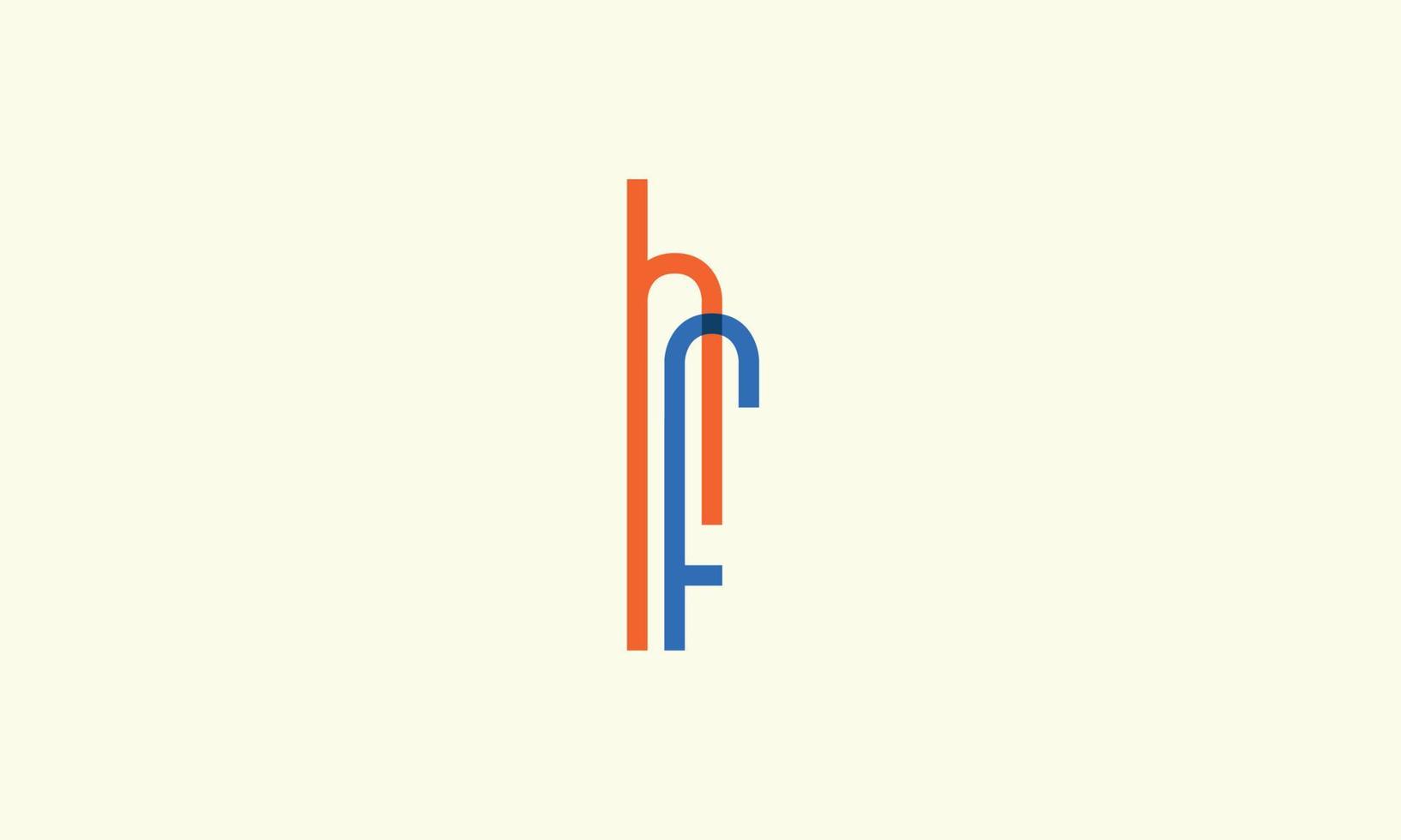 Alphabet letters Initials Monogram logo HF, FH, H and F vector