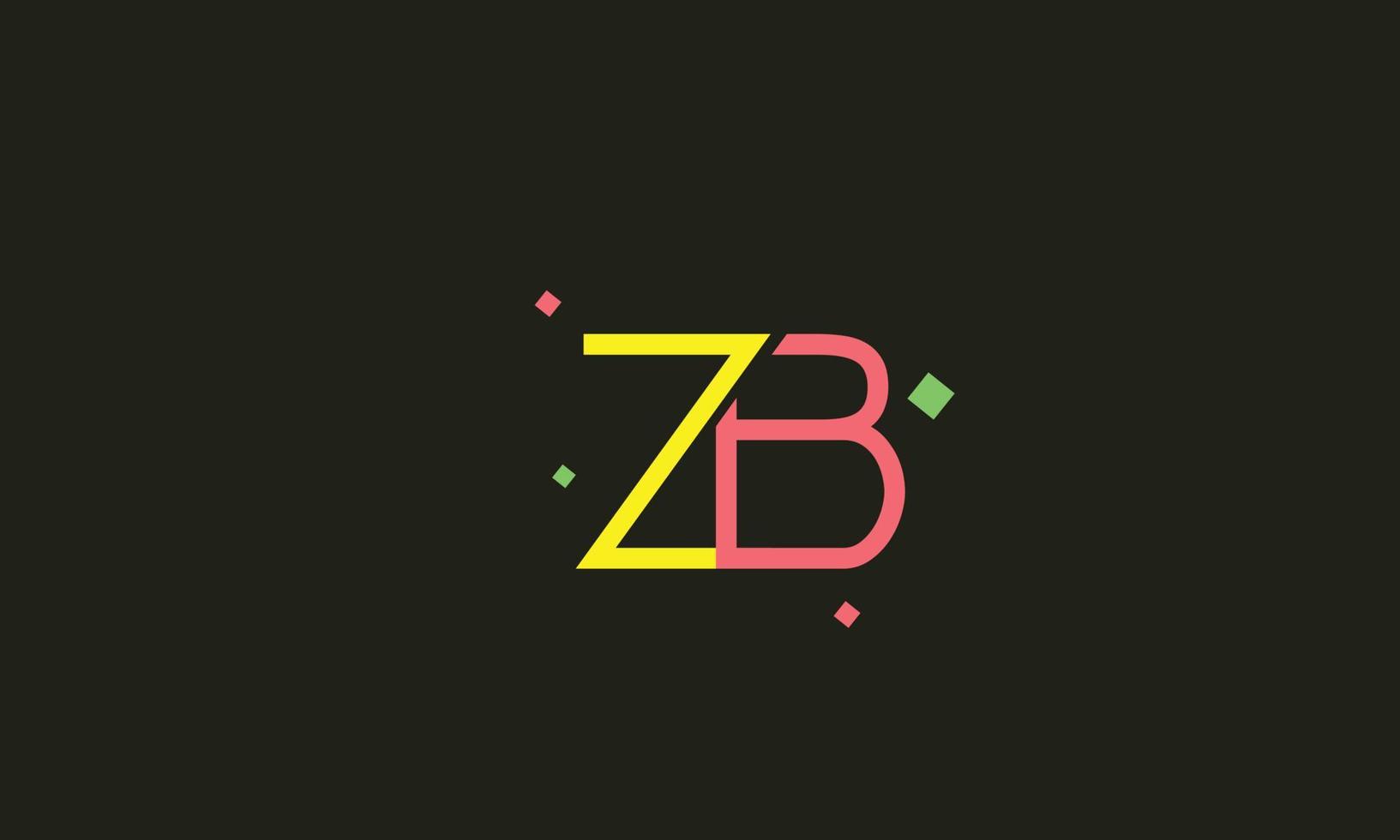 letras del alfabeto iniciales monograma logo zb, bz, z y b vector