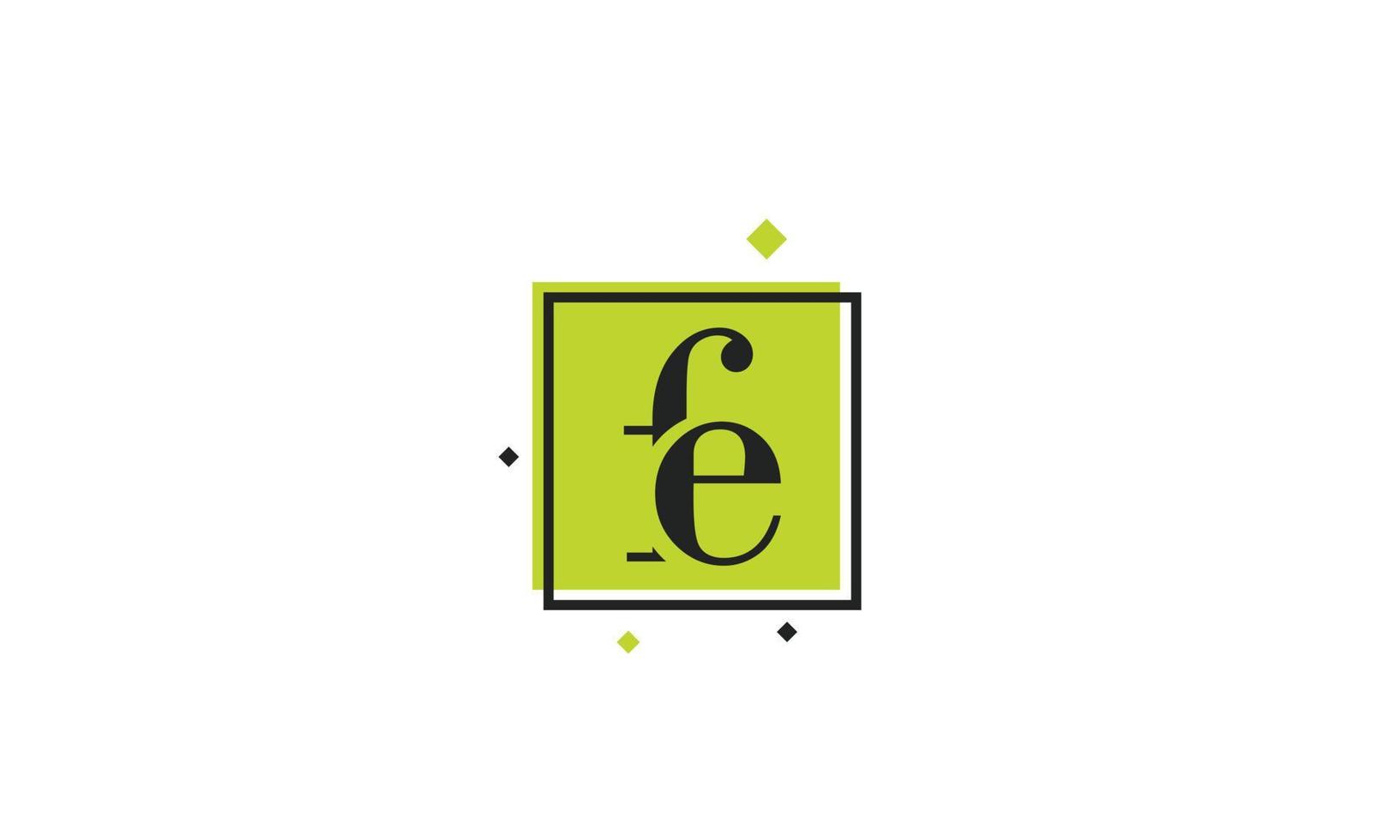 alfabeto letras iniciales monograma logo fe, ef, f y e vector
