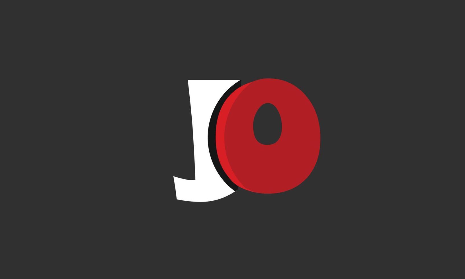 Alphabet letters Initials Monogram logo JO, OJ, J and O vector