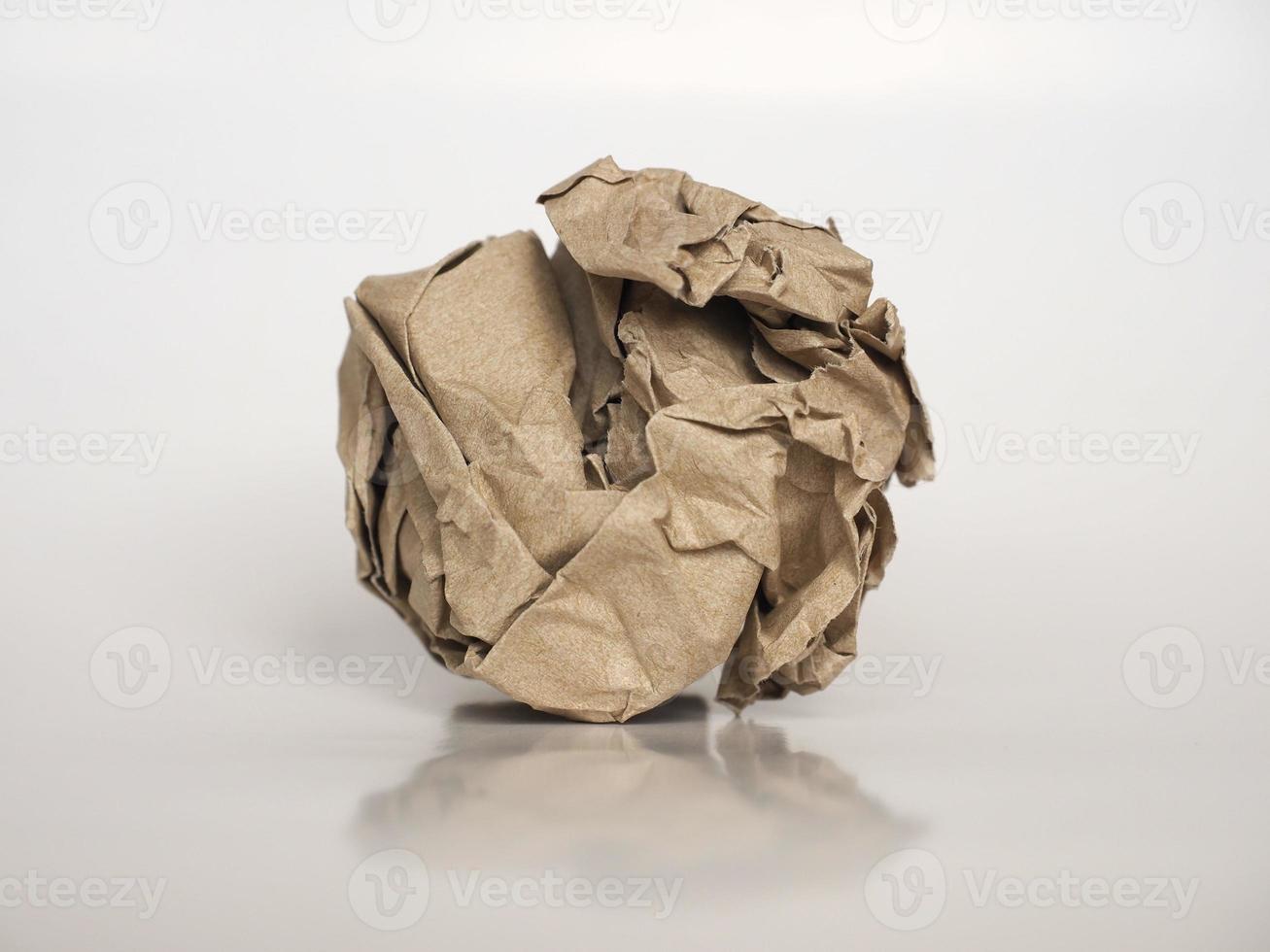 crumpled paper ball with copy photo