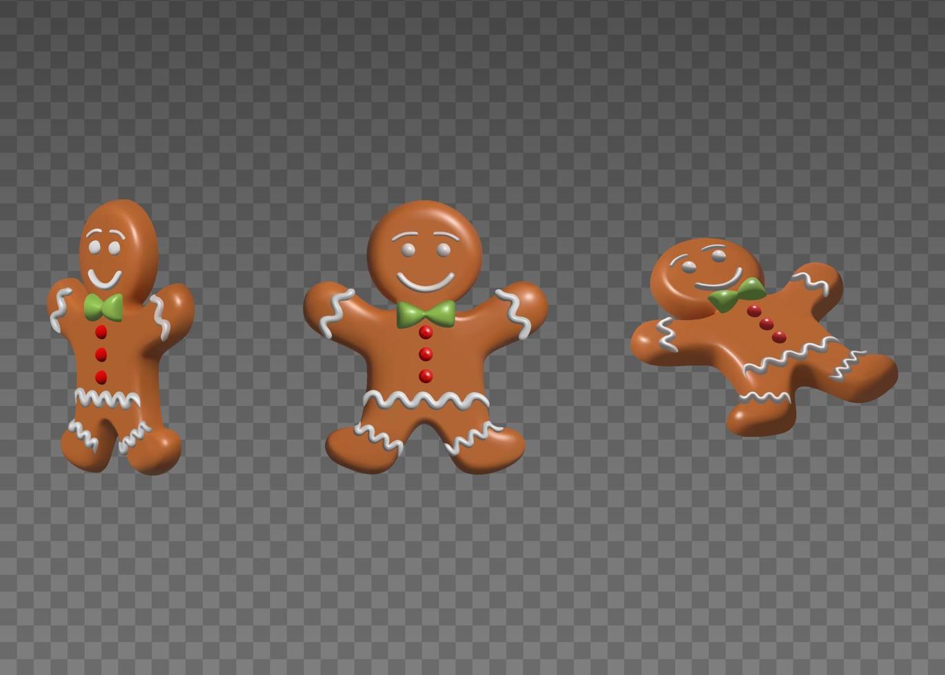 isolated 3d gingerbread man vector