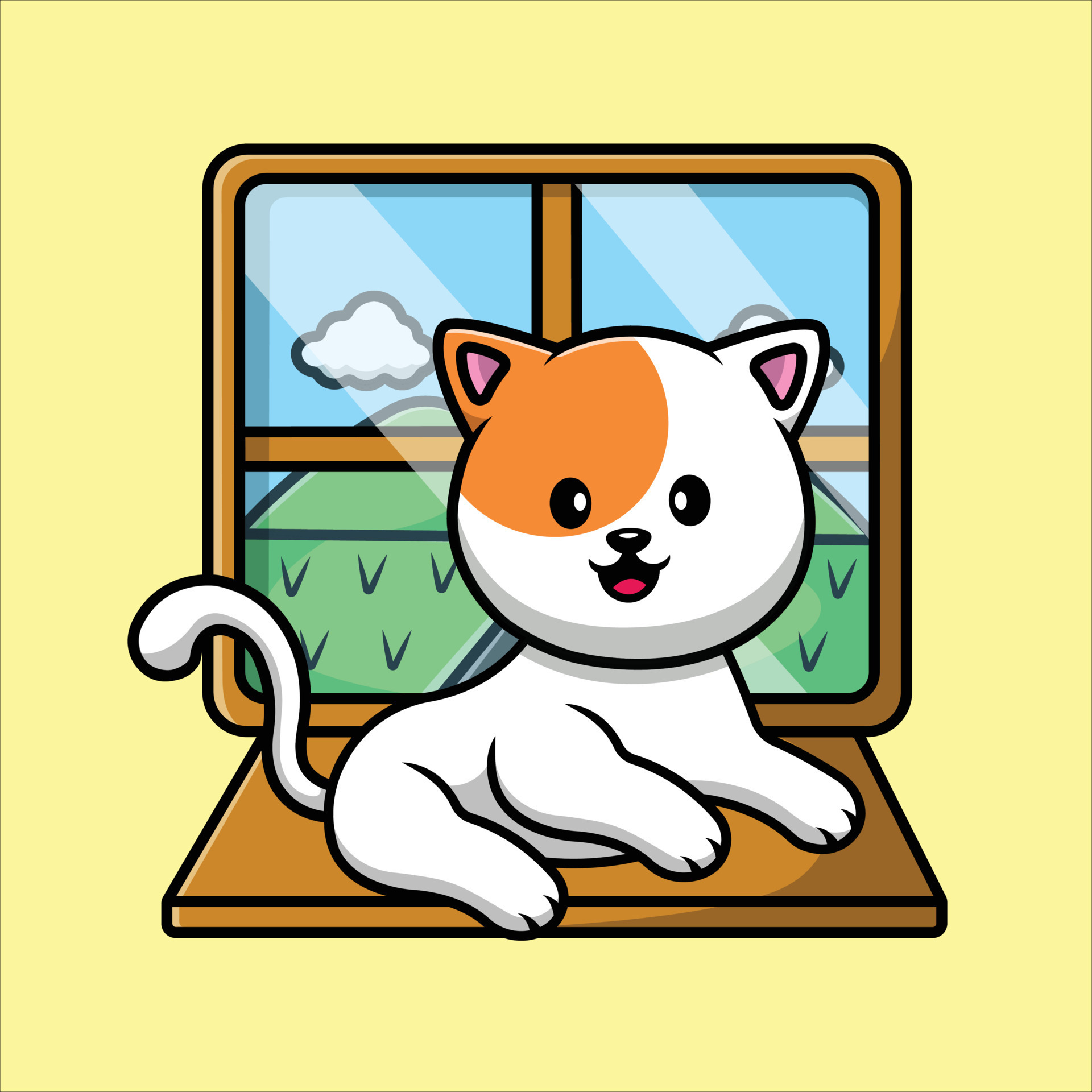 Cute cat icon - Stock Illustration [23726738] - PIXTA