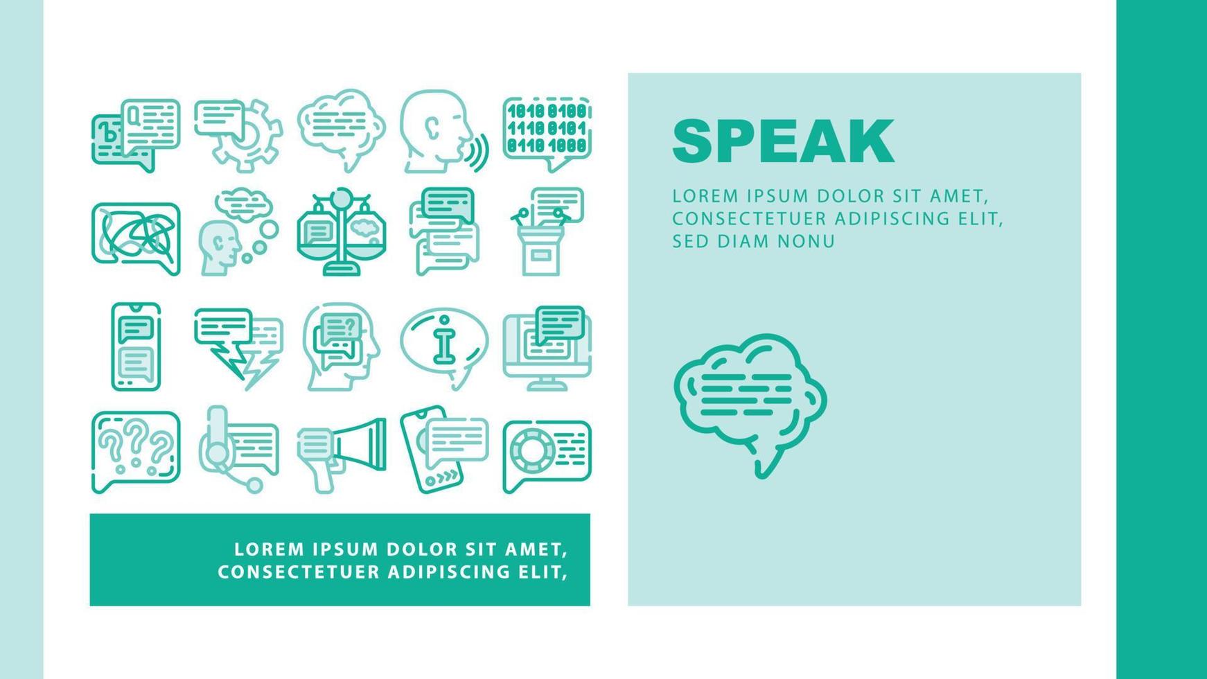 Speak Conversation And Discussion Landing Header Vector