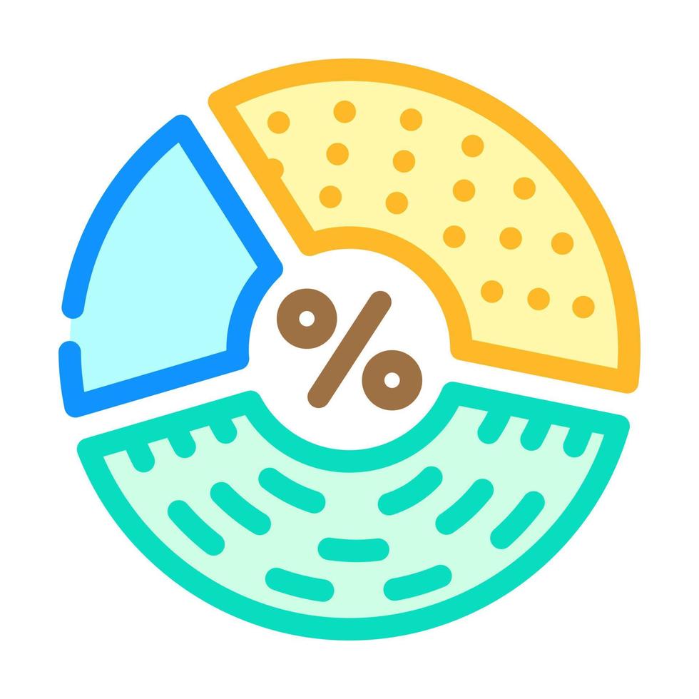 percentage of protein, fats and carbohydrates color icon vector illustration