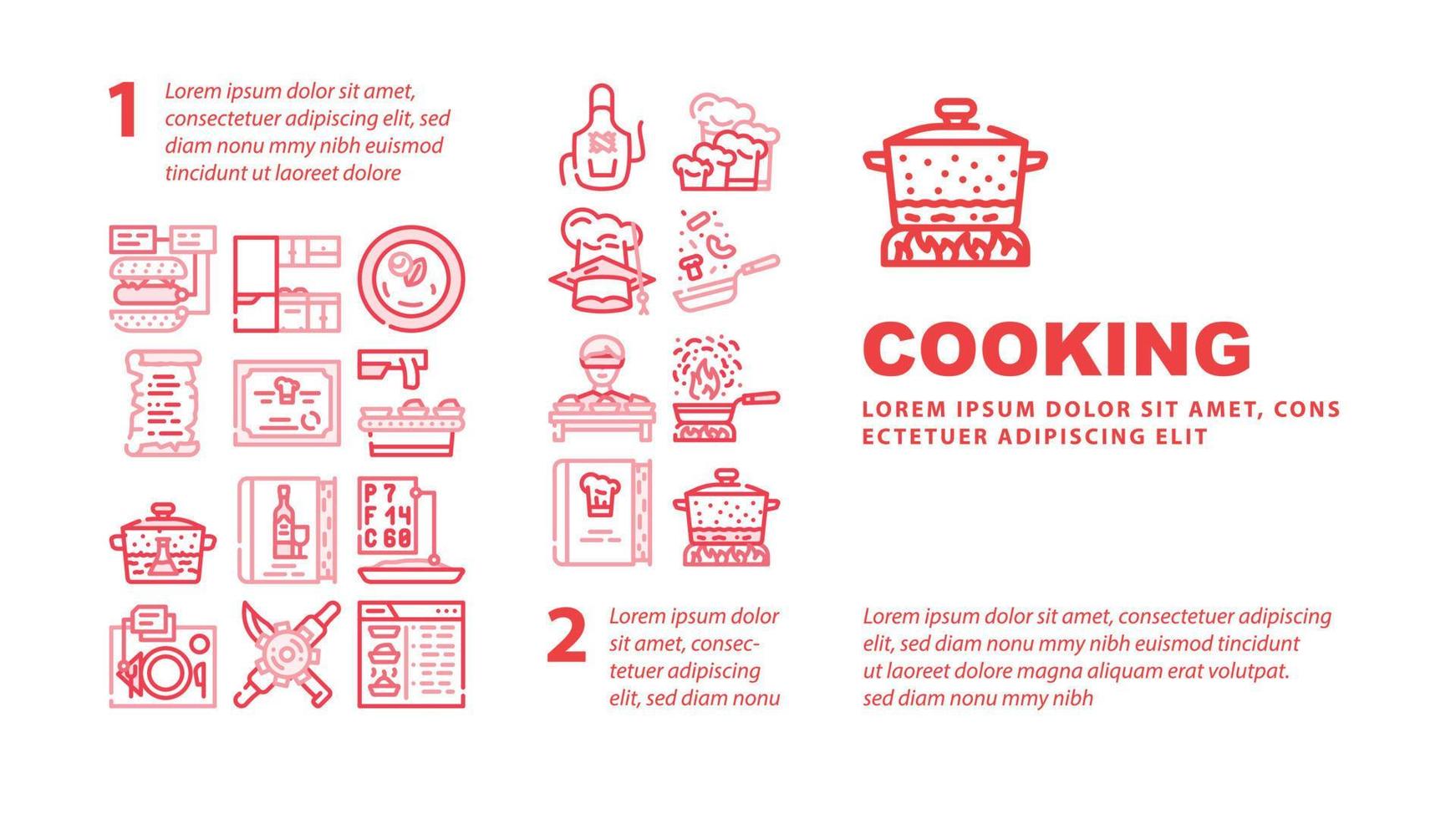 Cooking Courses Lesson Landing Header Vector