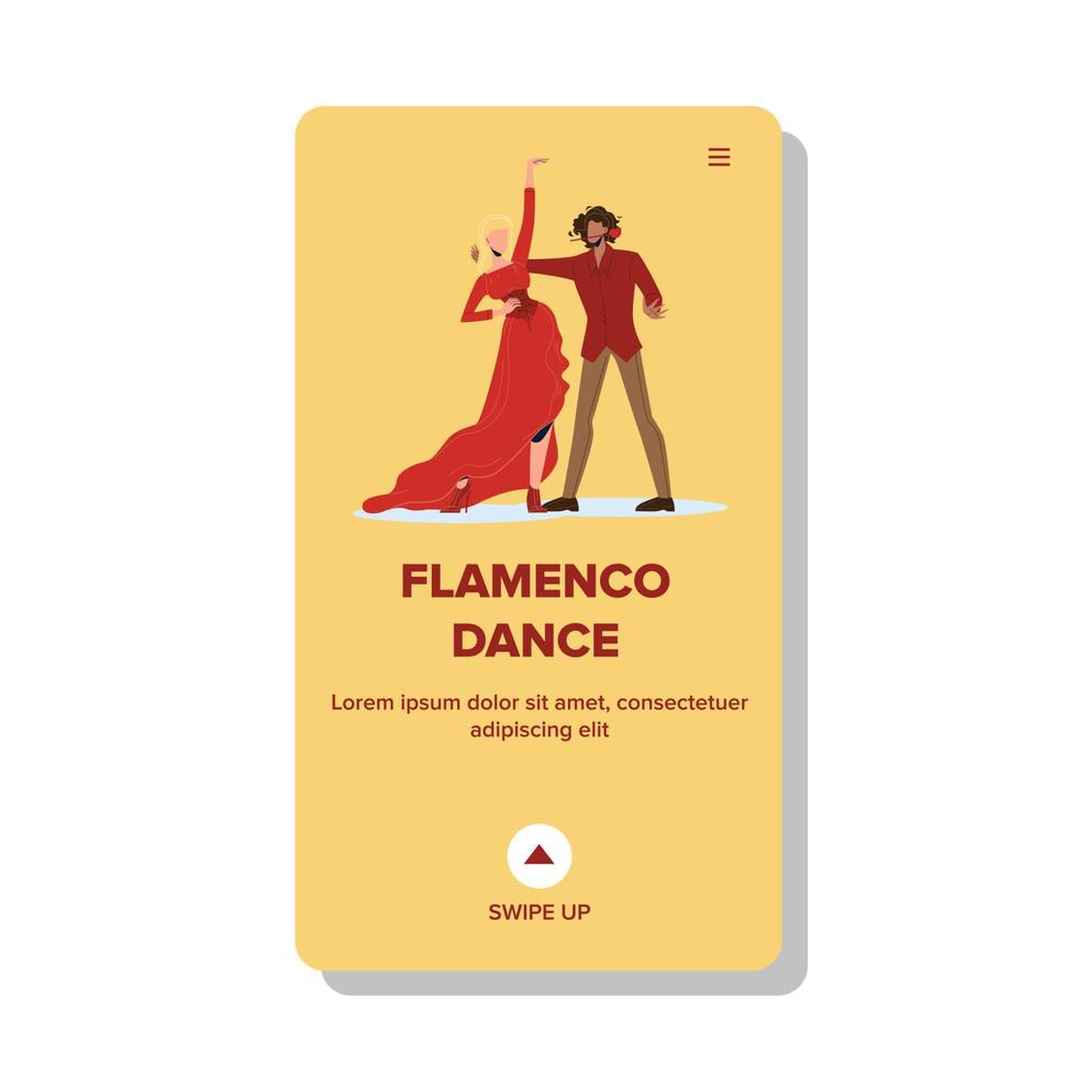 baile flamenco pareja de baile chico y chica vector