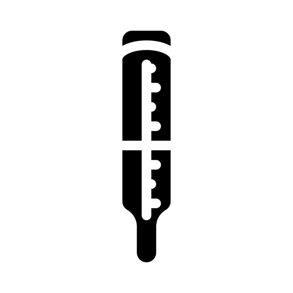 ilustración de vector de icono de glifo de termómetro de mercurio médico