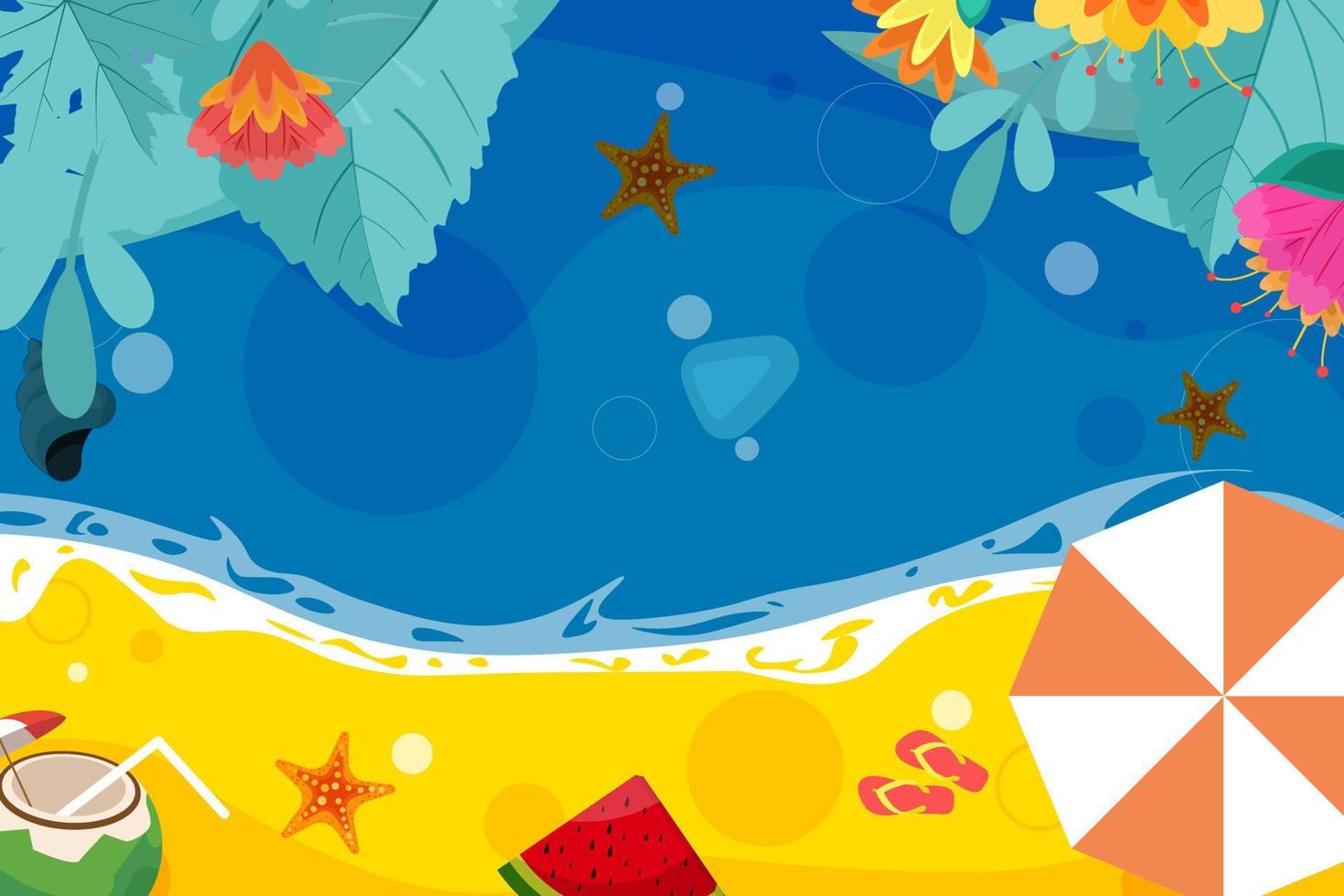 Summer beach elements background vector