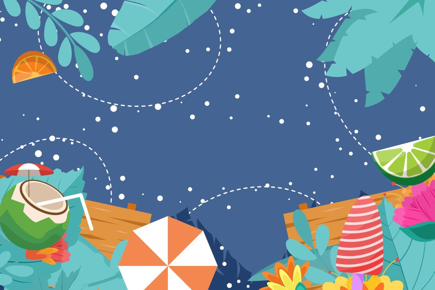 Summer beach elements background vector