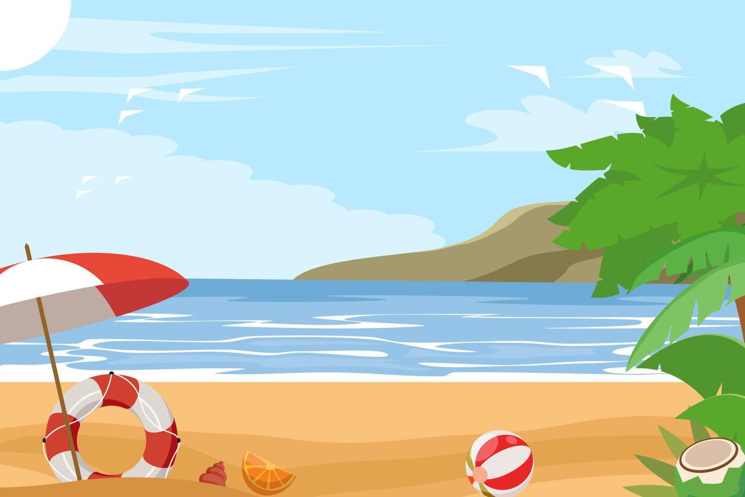 fondo de elementos de playa de verano vector