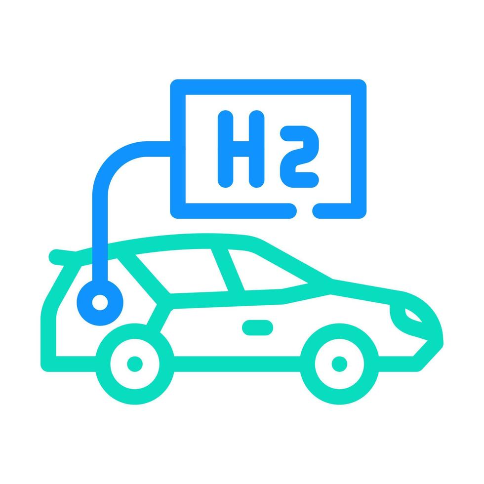 Ilustración de vector de icono de color de transporte de hidrógeno de coche