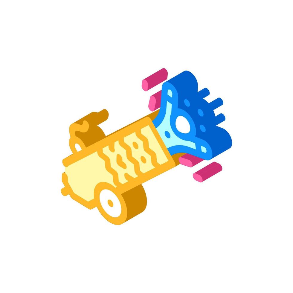 aerodynamic cannon isometric icon vector illustration color