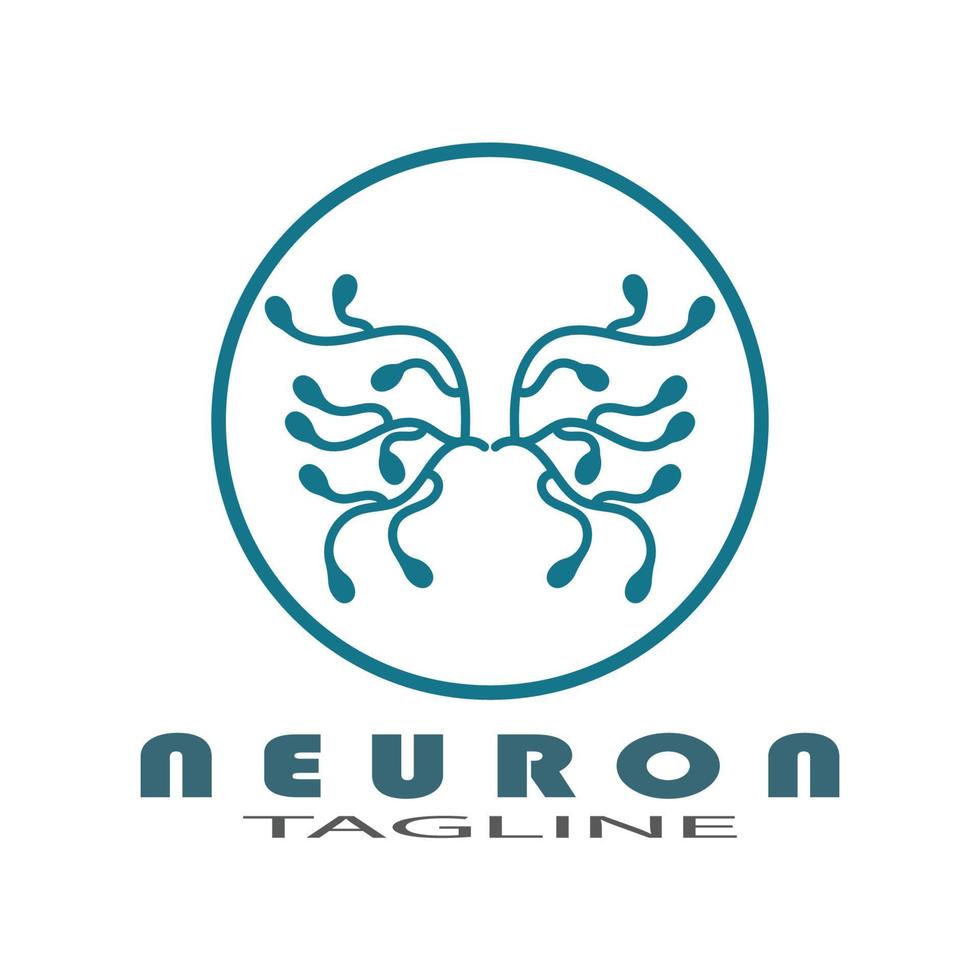 Neuron logo or nerve cell logo design illustration template icon with vector concept