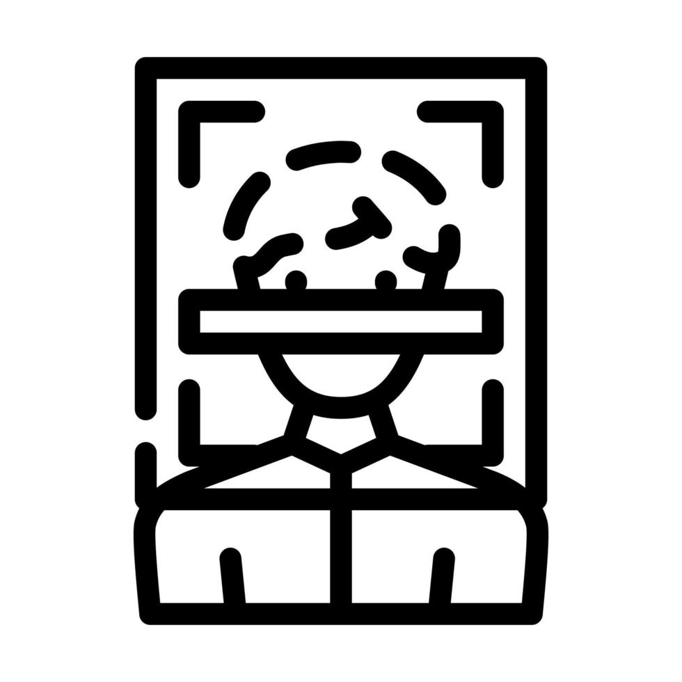 client scanning kyc line icon vector illustration