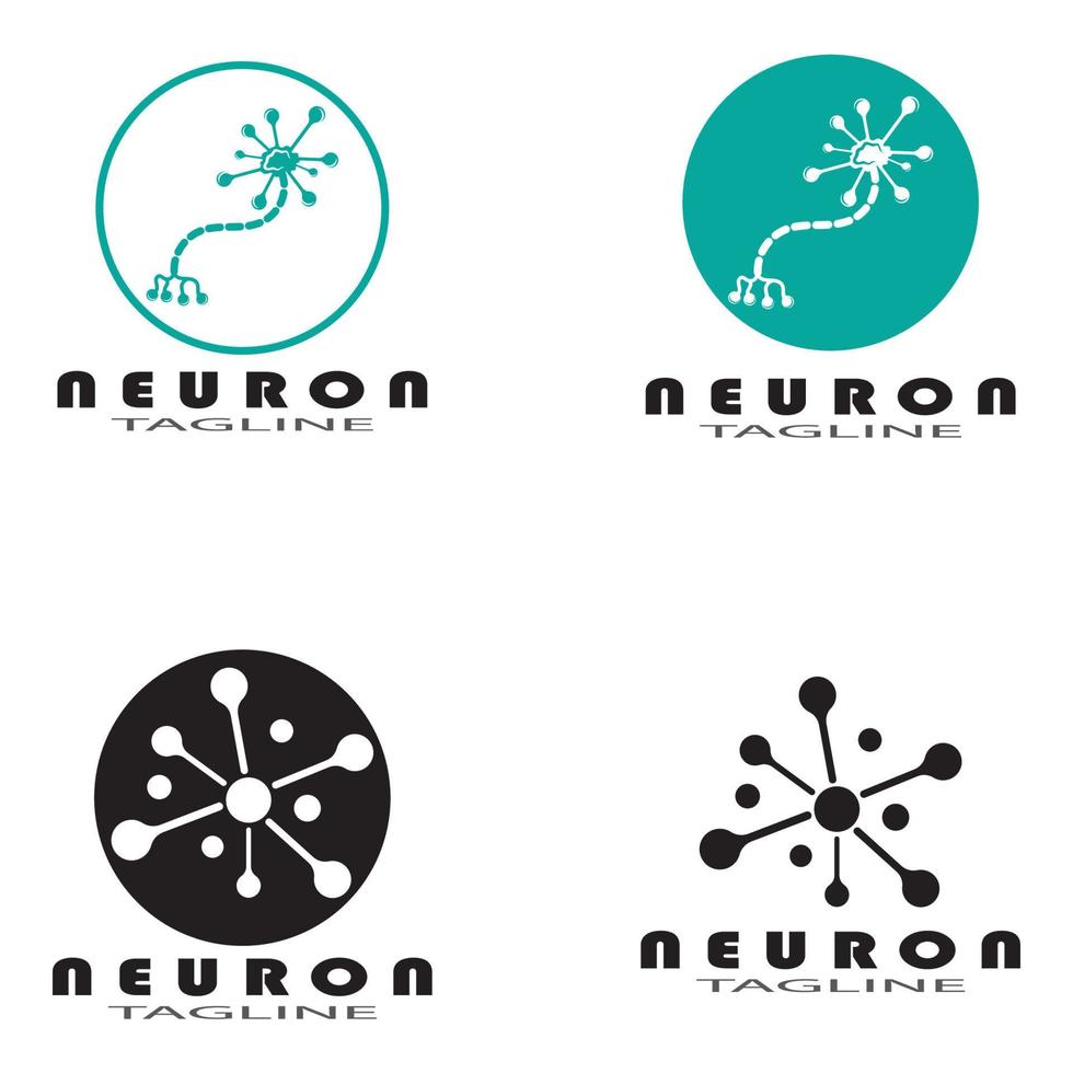 logotipo de neurona o icono de plantilla de ilustración de diseño de logotipo de célula nerviosa con concepto de vector