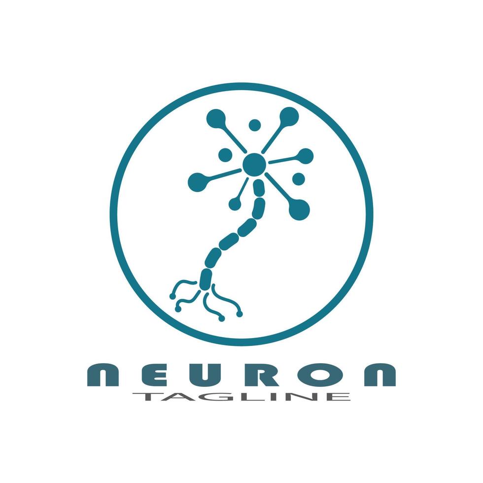 Neuron logo or nerve cell logo design illustration template icon with vector concept