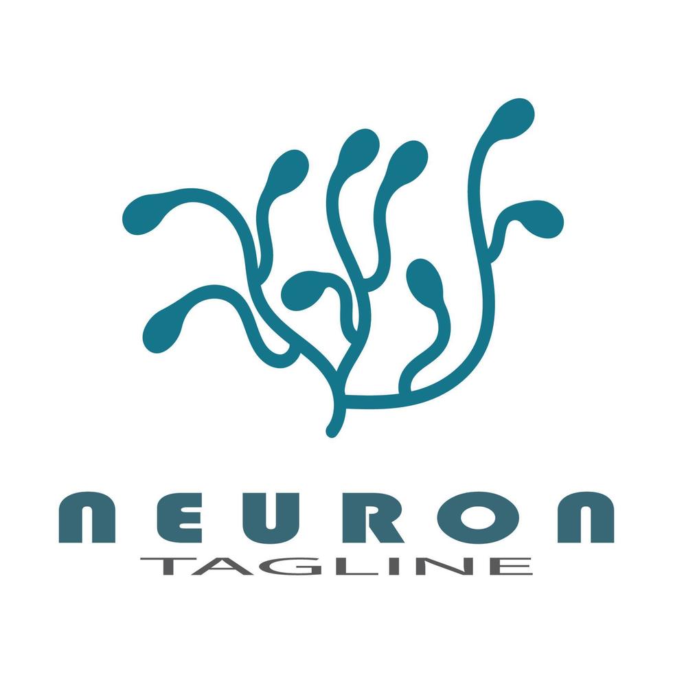 Neuron logo or nerve cell logo design illustration template icon with vector concept