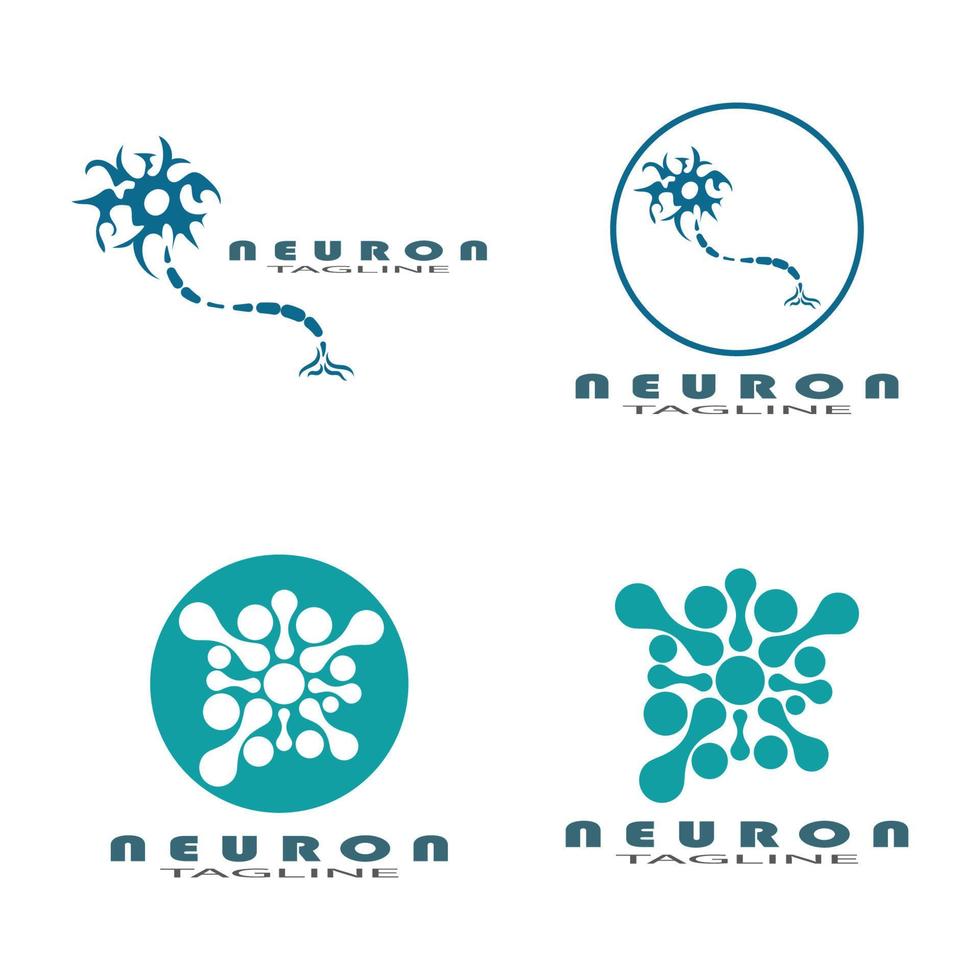 logotipo de neurona o icono de plantilla de ilustración de diseño de logotipo de célula nerviosa con concepto de vector