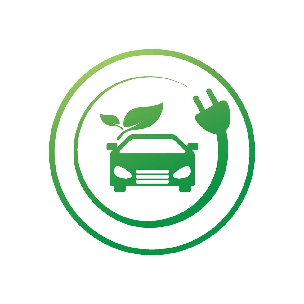 eco car and electric green car technology icon logo vector. vector