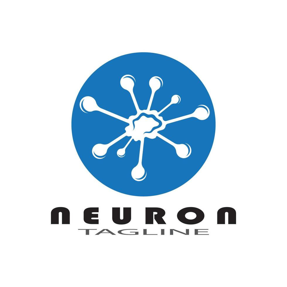 Neuron logo or nerve cell logo design illustration template icon with vector concept