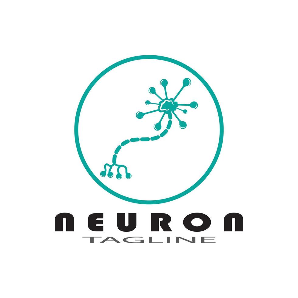 Neuron logo or nerve cell logo design illustration template icon with vector concept