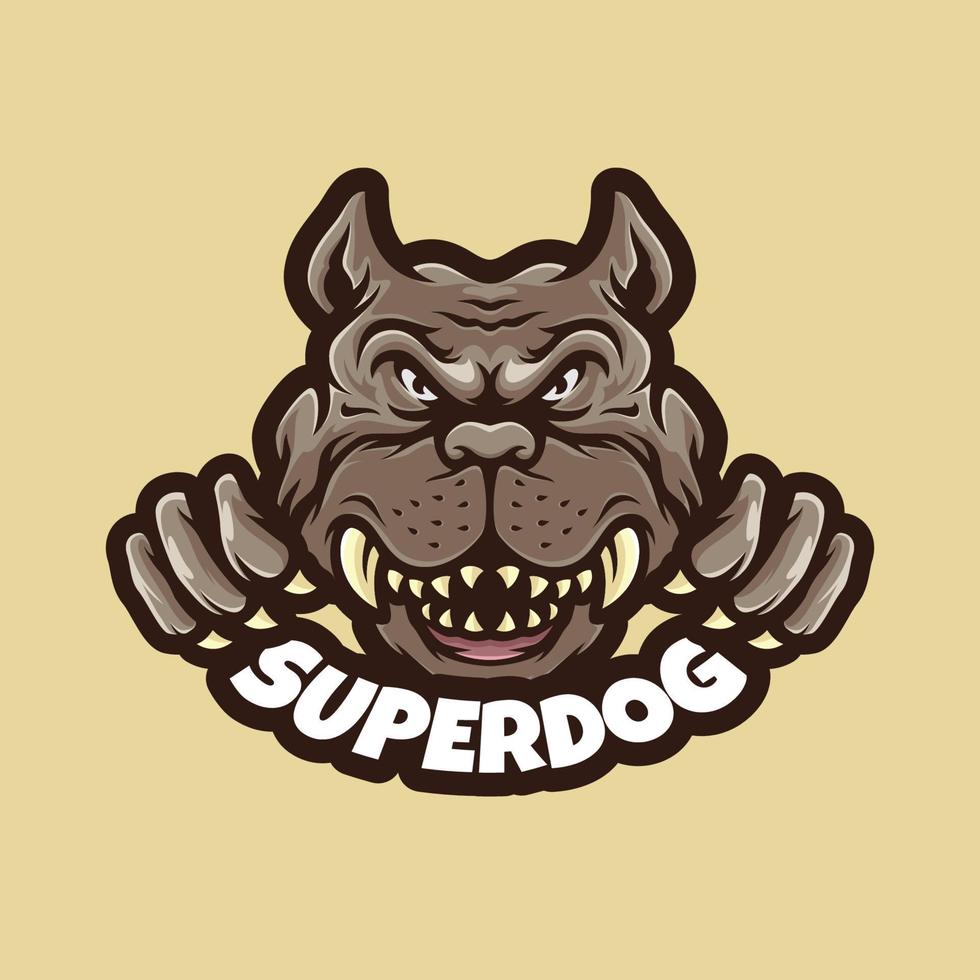 cabeza de perro logo mascota ilustración vector