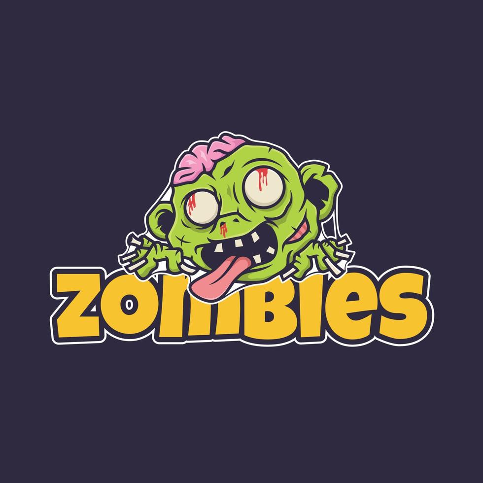 dibujos animados de diseño de mascota de logotipo de zombis vector
