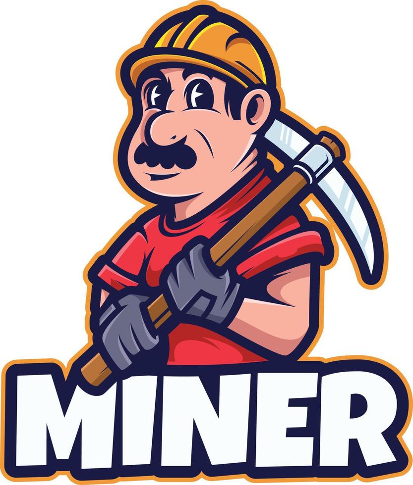 Miner logo mascota ilustraciones vectoriales vector