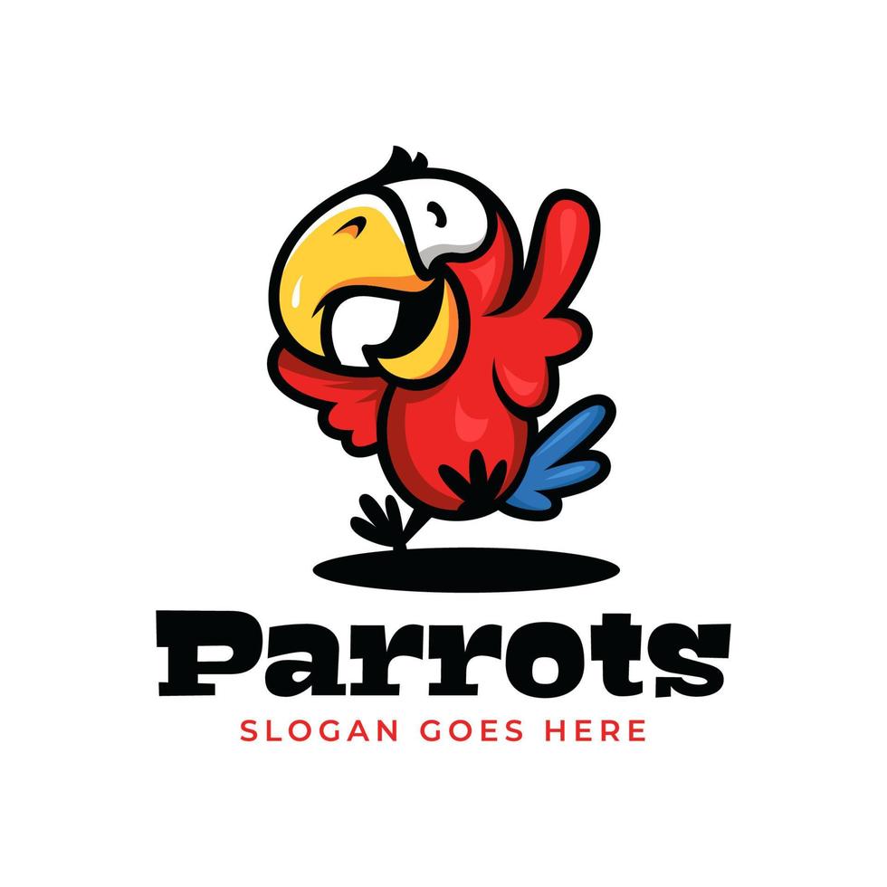 Parrot logo mascot cartoon vector
