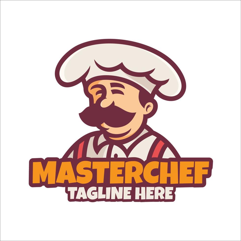 logo mascot cartoon chef bakery vector