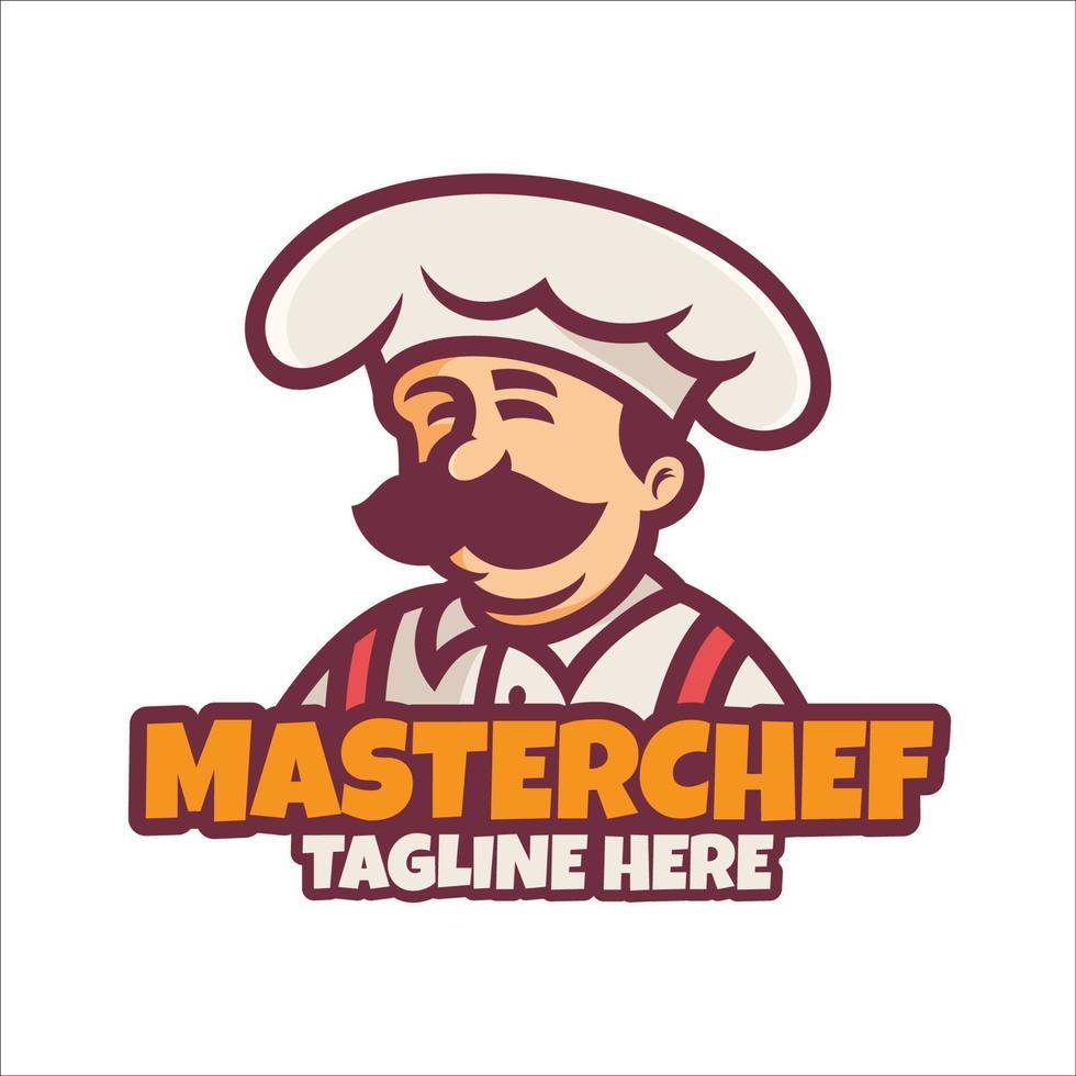 logotipo mascota dibujos animados chef panadería vector