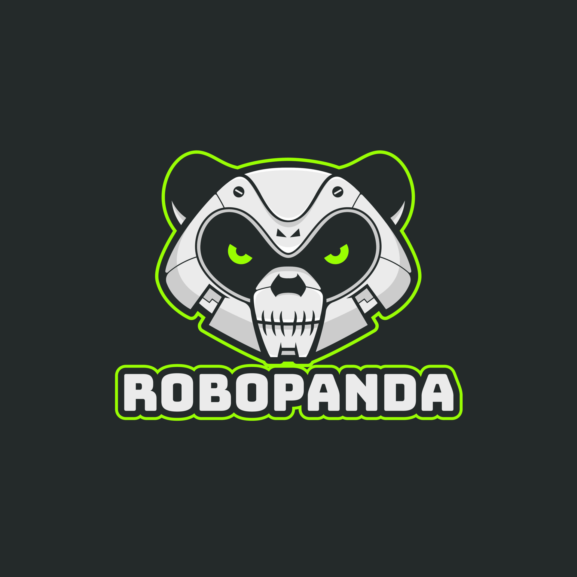 Panda robot head logo mascot 8103645 Vector Art at Vecteezy
