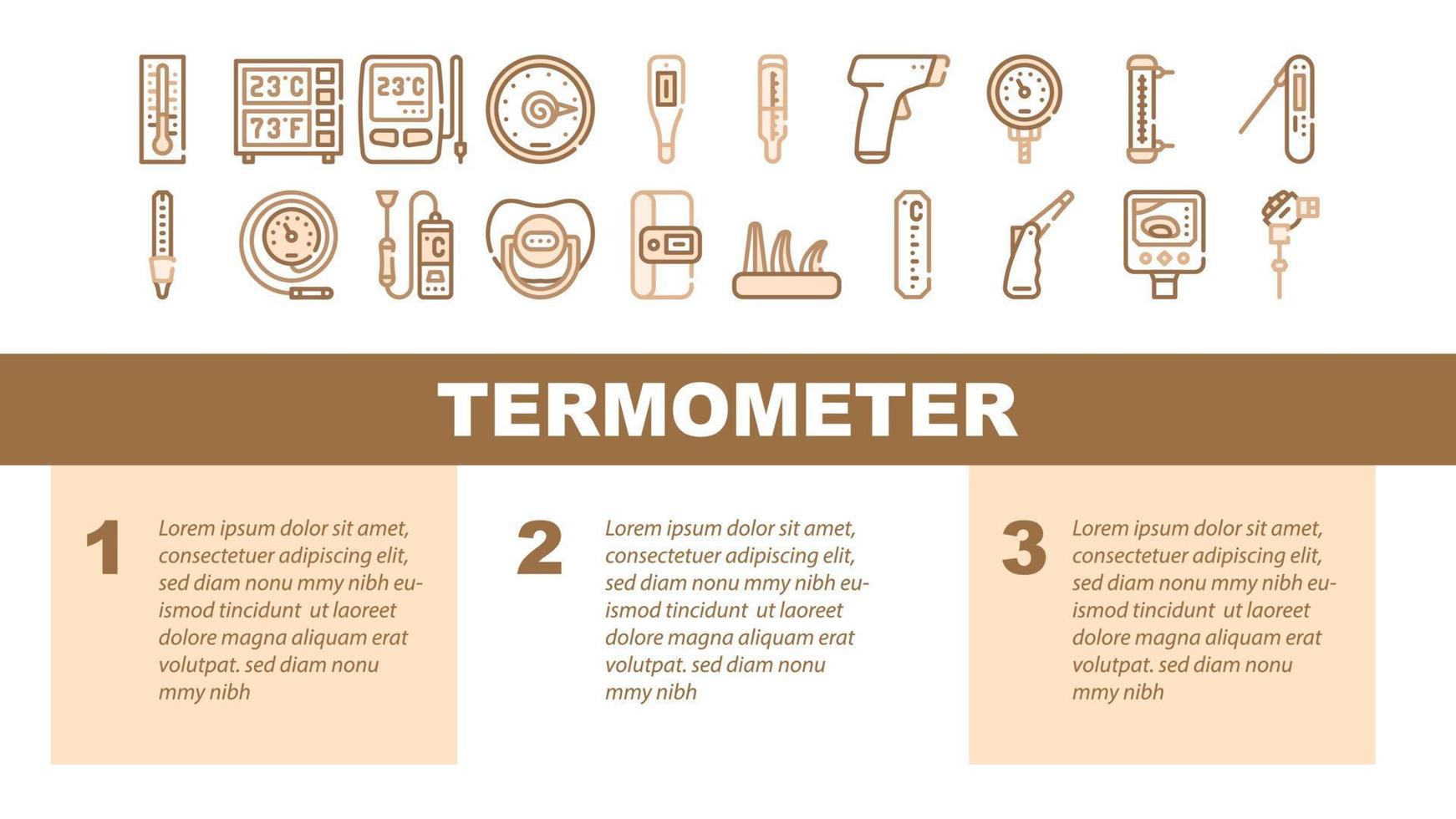 Thermometer Device Landing Header Vector