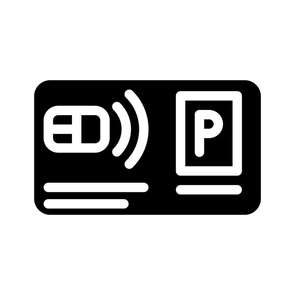 pass card parking glyph icon vector illustration