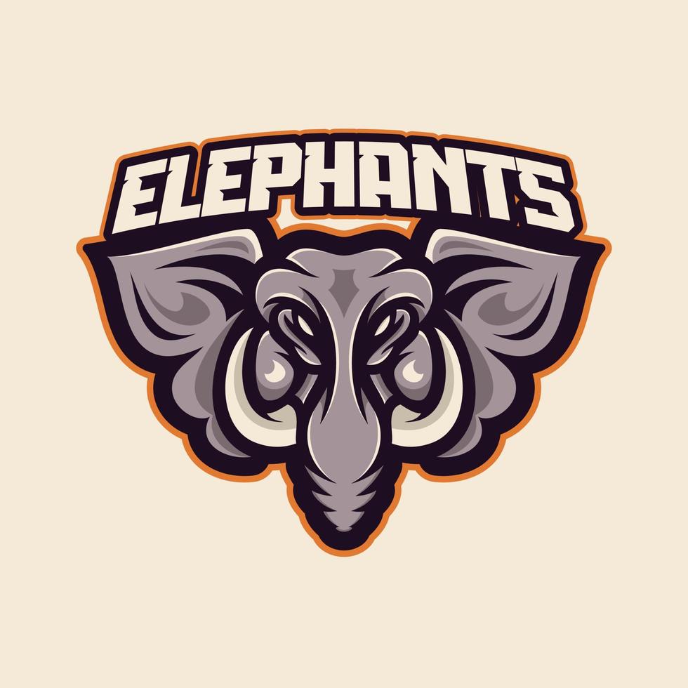 Elephant head mascot logo illustration cartoon vector