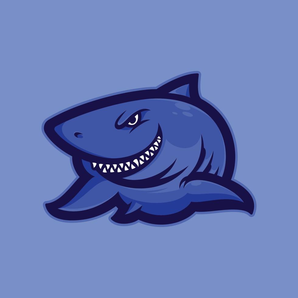 Blue shark logo mascot illustrations vector