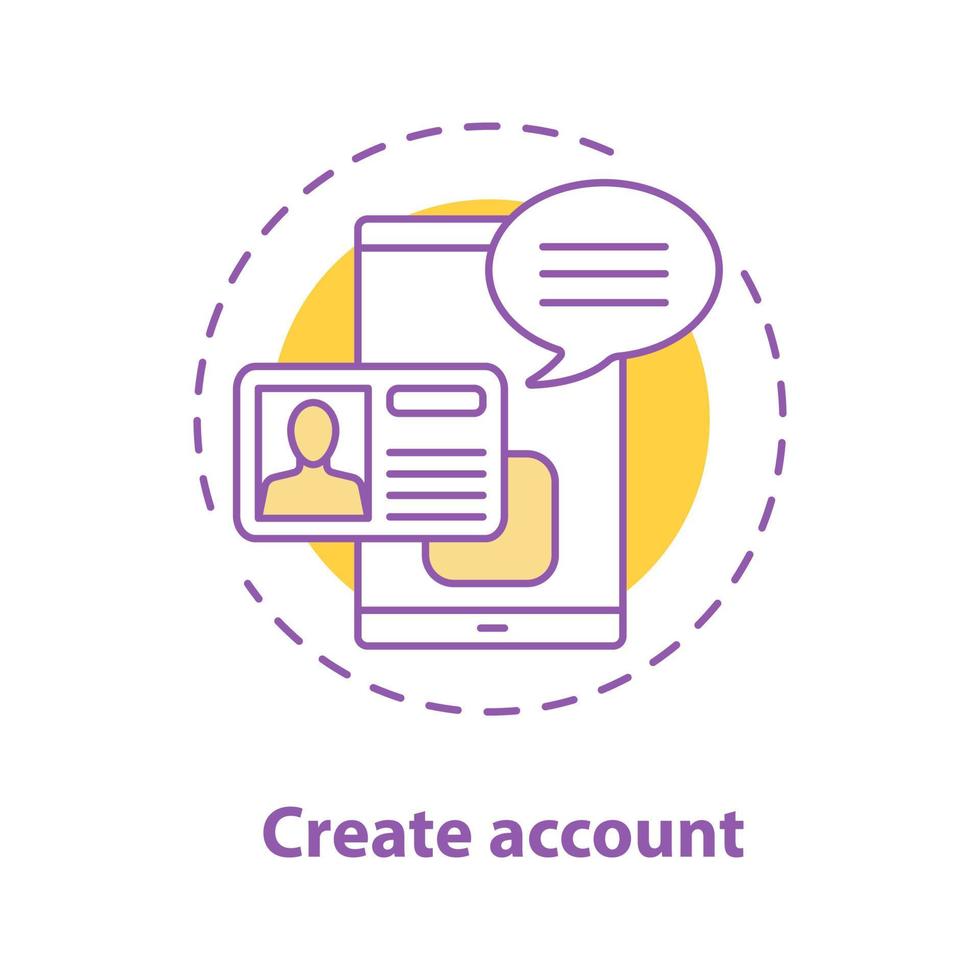 Account creating concept icon. New user registration idea thin line illustration. Profile adding. Vector isolated outline drawin