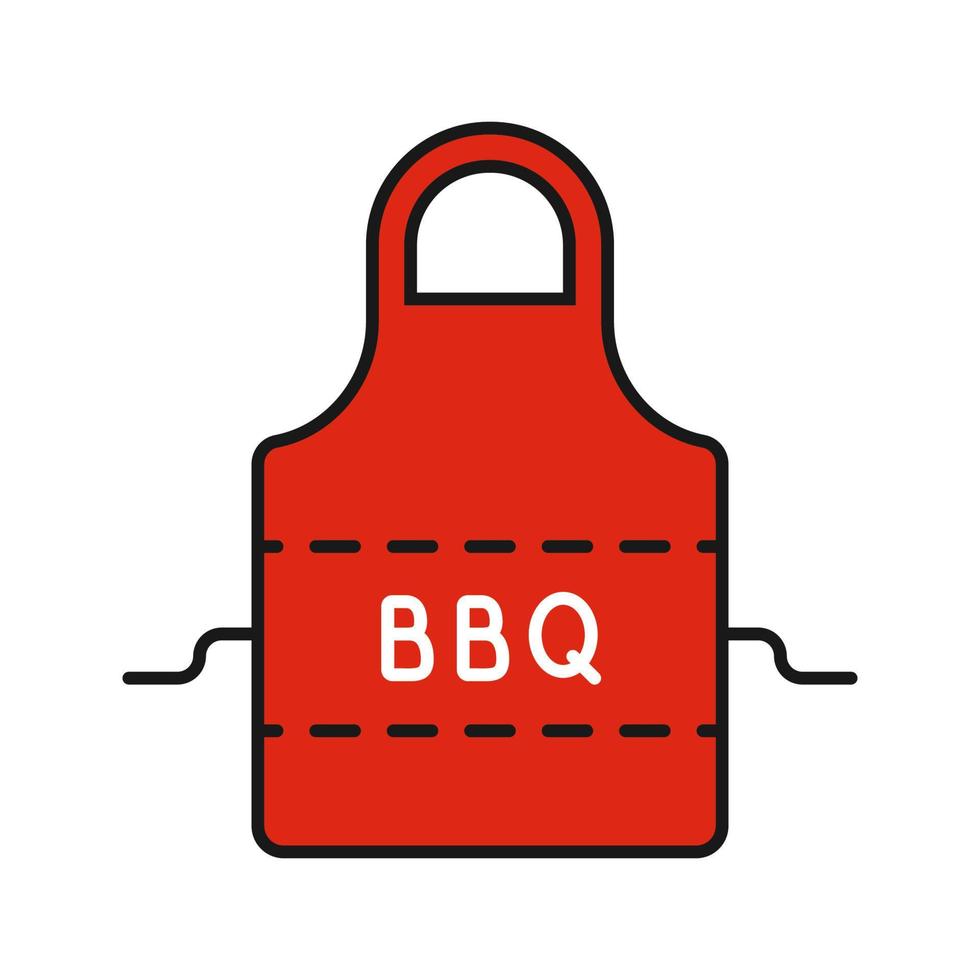 Barbecue apron color icon. Isolated vector illustration