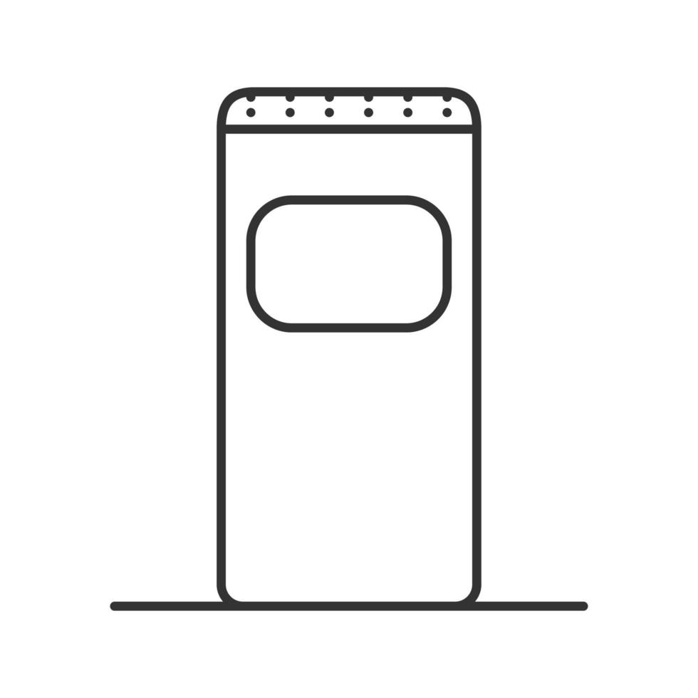 Garbage bin linear icon. Thin line illustration. Trash can. Waste ...