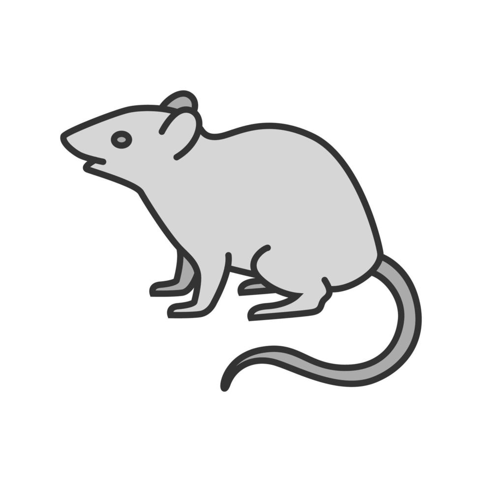 ratón, icono de color de rata. roedor. parásito. ilustración vectorial aislada vector