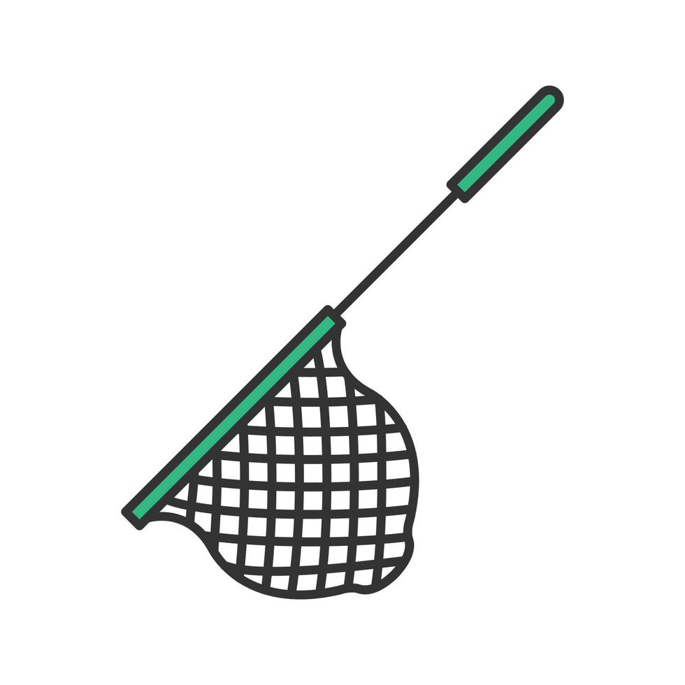 Scoop net color icon. Fishing gear. Hoop net. Isolated vector illustration