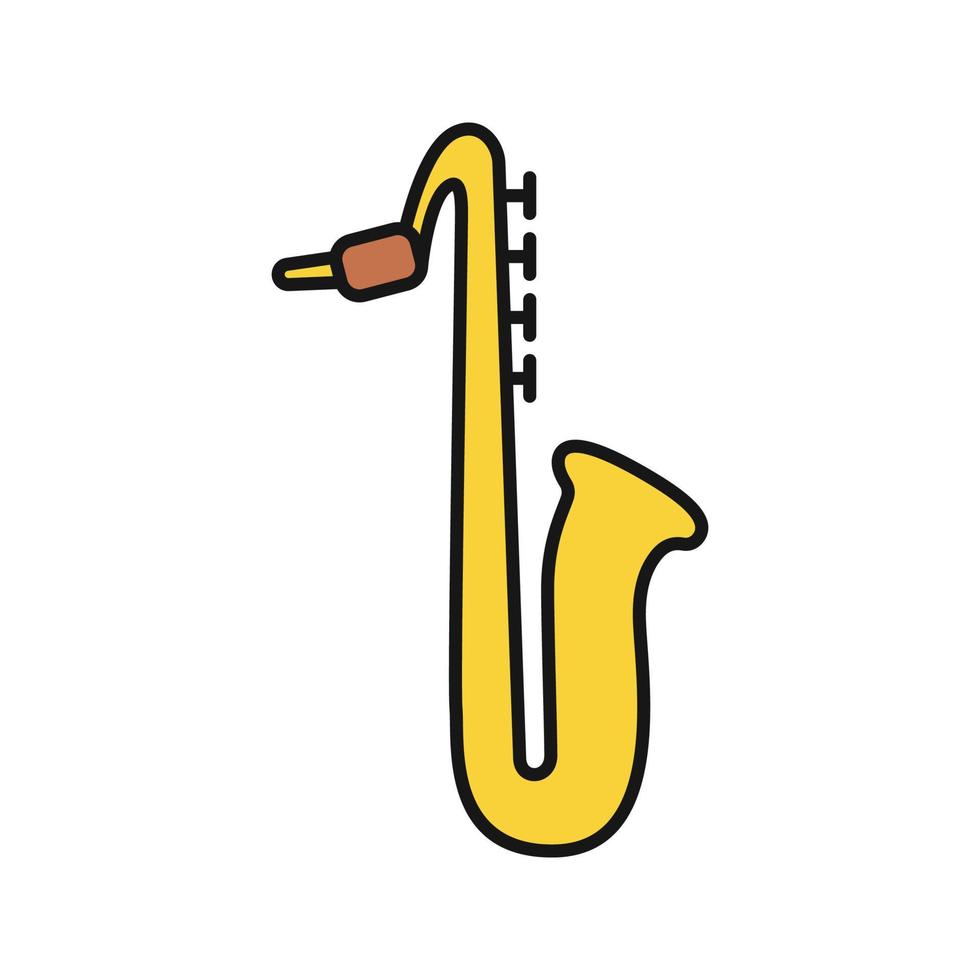 Saxophone color icon. Sax. Isolated vector illustration