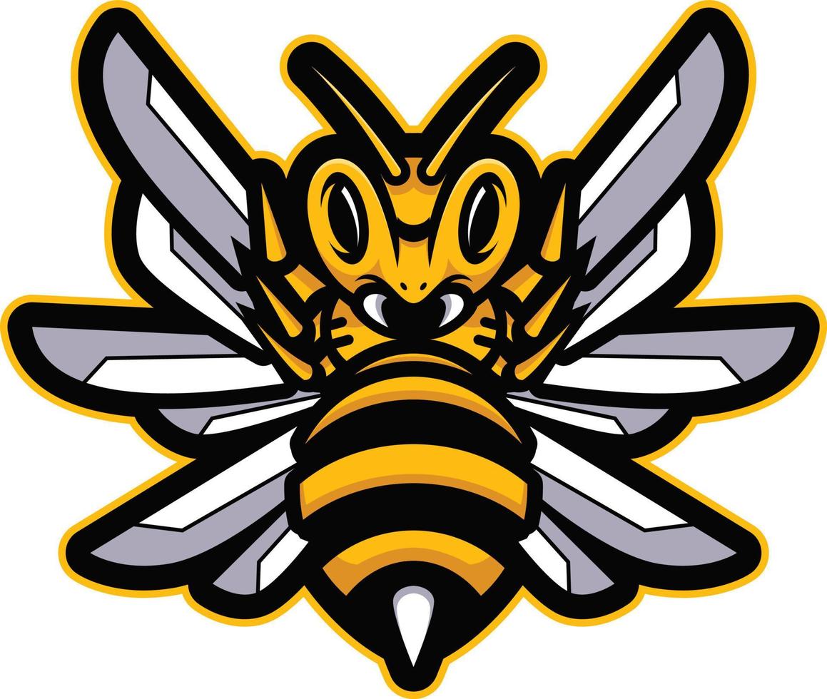Honey bee logo mascot cartoon illustrations vector logo