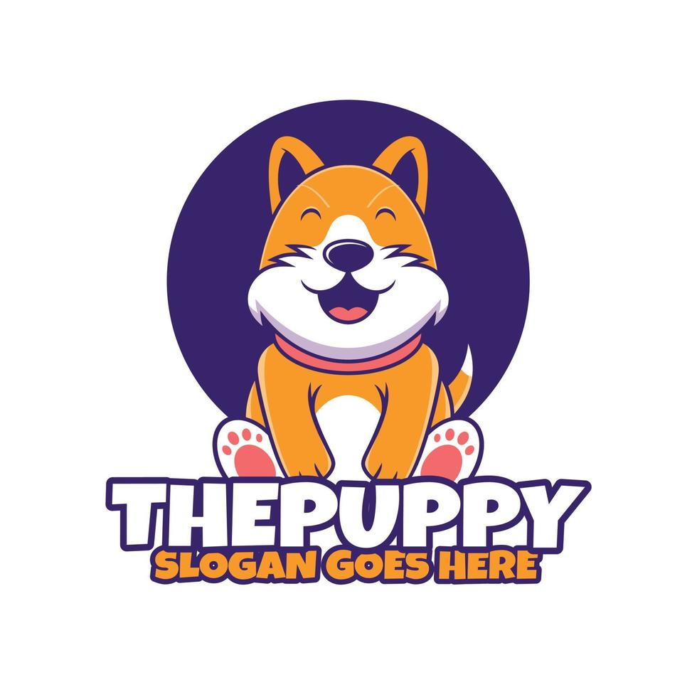 vector de diseño de mascota de logotipo de cachorro